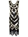 PrettyGuide Women's 1920's Gatsby Dress Sequin Crisscross Fringe Hem Flapper Dress