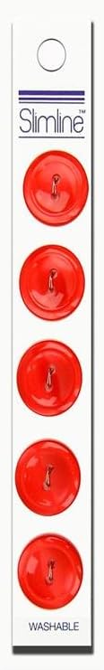 Slimline Buttons Series 1-Red 2-Hole 3/4" 5/Card