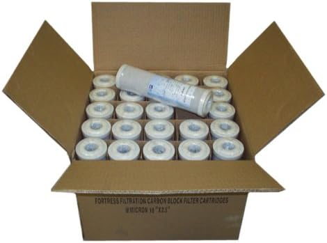 Fortress Filtration Qty(25) Carbon 10 Micron 10" x 2.5" Coconut Water Filters RO/Cartridges/Case/Block/GAC Bulk Pack Case / Wholesale Pricing