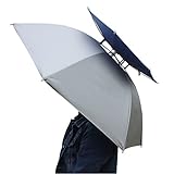 Luwint Hands Free Umbrella Hat - 31'' Diameter Windproof Elastic for Fishing Gardening in Outdoor Recreation (Silver)