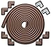 Roving Cove | Baby Proofing Edge & Corner Guards | Child Safety Furniture Bumper | Table Protectors | Pre-Taped Corners | Safe Edge & Corner Cushion | 20.4 ft [18 ft Edge + 8 Corners] | Coffee Brown primary