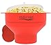 Collapsible Microwave Popcorn Popper Maker Hot Air Silicone Bowl with Lid