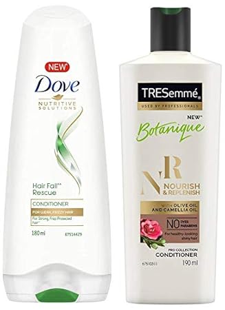 Dove Hair Fall Rescue Conditioner, 180ml & TRESemme Nourish and Replenish Conditioner, 190ml