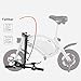 Ravent 350W Folding Portable Electric Bike with 36V 6AH Lithium-Ion Battery Aluminum Bluetooth Control E-Bike APP Speed Setting Waterproof Electric Bicycle (White)thumb 2