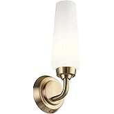 Kichler, Truby 11.5 Inch 1 Light Wall Sconce with Satin Etched Cased Opal Glass in Champagne Bronze, 55073CPZ