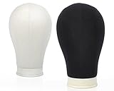 BHD BEAUTY Poly Block Professional Mannequin Head Black for Make Display Style Dry Wig With Mount Hole 21''