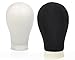 BHD BEAUTY Poly Block Professional Mannequin Head Black for Make Display Style Dry Wig With Mount Hole 21''