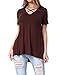 levaca Women's Short Sleeve Criss Cross Backless Hi Low Casual Loose Tees