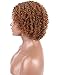Kalyss 100% Human Hair Afro Short Curly Wavy 2 Tones Ombre Brown Black Roots Wigs for Black Women Lace hair wigs Side L Parting Bouncy Wigs