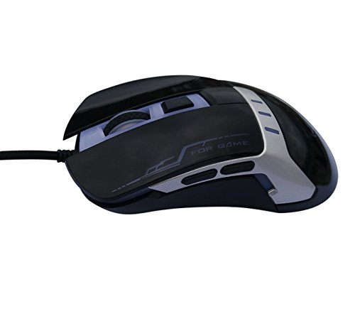 High Precision 3800 DPI Symmetrical Optical USB Wired Mouse with 7 Soothing LED Colors, 6 Buttons Gaming Mouse ,Ergonomic Black Mice for Pro Gamer