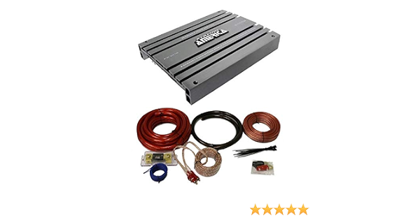 Car Audio Amplifier + 1/0 Gauge Amp Kit 