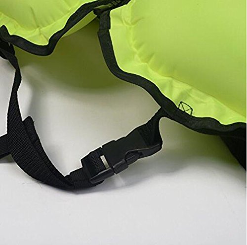 Kingswell Kids Inflatable Life Jacket Teens Swim Vest For Youth Weight Over 80-220lbs Portable Snorkel Vest Buoyancy Safety Aid Vest For Snorkeling, Diving, Swimming-Green - Thumbnail 4
