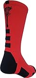 Midline Lacrosse Logo Crew Socks (Red/Black, Small)