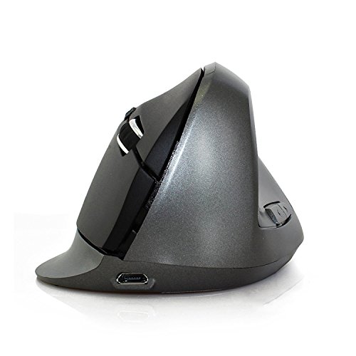 OJA Wireless Vertical Ergonomic Optical Mouse Right Hand Rechargerable Gaming Mice 3 Adjustable DPI 800 / 1000 /1200 Super Comfortable (Black)