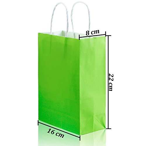 Coobey 40 Pieces Kraft Paper Party Favor Bags Craft Paper Bags Gift Treat Paper Bag with Handle for Party Celebrations