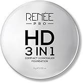 RENEE PRO HD 3 In 1 Compact - Gres 9 Gm, Works As Concealer, Foundation & Powder, SPF 20, Matte Finish, High Coverage, Ultralight & Silky Smooth Finish, Enriched With Vitamin E, C & Aloe Vera