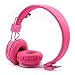 GranVela X2 Multifunctional Wireless Headphones, Foldable On-Ear Bluetooth Headphones with Micro SD Card Player, FM Radio ,Built-in Microphone .Kids Headphones. (Pink)