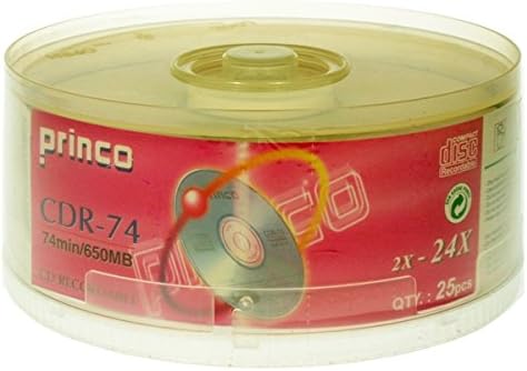 PRINCO - Tarrina de 25 CD-R 74 min - 650MB - 2-24x: Amazon.es: Electrónica