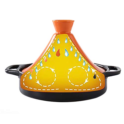 CCSU-Moroccan-Tagine-Pot-with-LidCeramic-Casserole-Steamer-Braiser-Pan-Healthy-Saucepan-Earthen-Pot-for-Braising-Slow-Cooking-Yellow-13quart