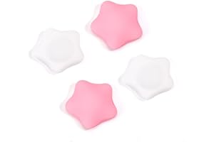 DLseego Thumb Grips Caps Design for Switch/Switch OLED/Switch Lite Console, Soft Silicone Joycon Analog Controller Protective Anti-Slip Covers 4PCS Button Joy Con Joystick Caps Stars - Pink White
