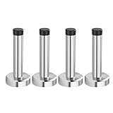 AUSHEN 3.74inch Stainless Steel Wall Mount Brushed Finish DIY Door Stopper Rubber Tip, (4pcs)