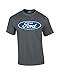 Trenz Shirt Company Ford Oval Logo Official Ford Motor Company Crest Car Enthusiast Tee Classic Retro Performance T-Shirt Charcoal - XXL