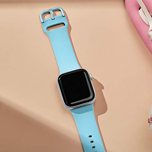 Adepoy 3 Pack Compatible with Apple Watch Bands 41mm 40mm 38mm, Soft Silicone Sport Wristbands Replacement Strap with… - Image 2