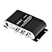 ONEU Mini amplifier Super Bass Hi-Fi Stereo Audio Amp Booster for Car Moto Home with DC 12V 3A Power Supply, Black