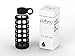 purifyou 40oz / 32oz / 22oz / 12oz Borosilicate Glass Water Bottle with Time & Volume Markers, Silicone Sleeve, Stainless Steel Lid | Reusable Glass Bottle for Water & Juice (12oz JetBlack)