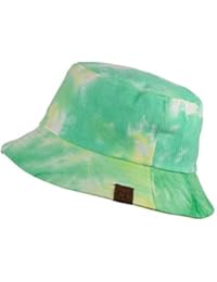 C.C Unisex 100% Cotton Packable Reversible Tie Dye Bucket Sun Hat, Mint/Lime