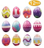 heytech 12 PCS Easter Eggs Hunt Squishies Toys Slow Rising 2.25 Inches Bright Colorful Surprise Eggs Party Favor Gifts For Easter