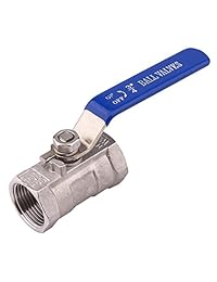 Dernord   Válvula de bola de acero inoxidable, 1 pieza tipo NPT puerto estándar para agua, aceite y gas