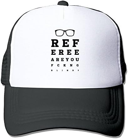 Jia De Ba Funny Blind Referee CFL Hat,Referee Hat,Football Hat Adult Trucker Cap Baseball Dad Mesh Hat Black