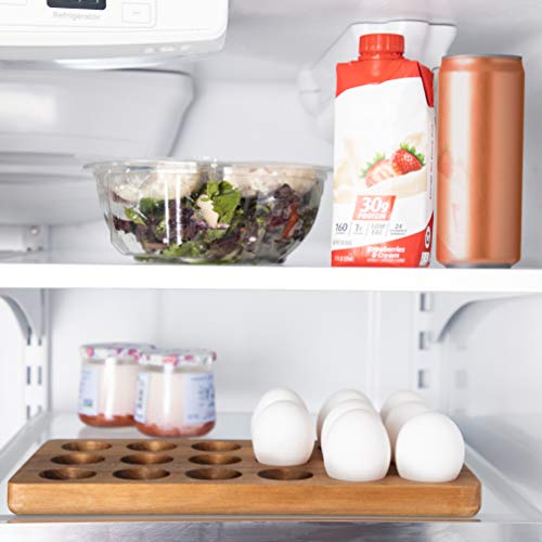 Gui's Chicken Coop Wooden Egg Tray - Rustic Wood Egg Holder For 18 Eggs Usable in Kitchen Refrigerator, Freezer, or Countertop