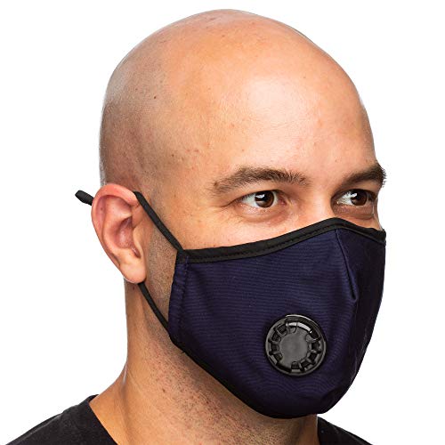 Debrief Me Dust Mask - Anti Pollution Breathable Respirator Mask (1 Mask + 6 Filters) Military Grade N99 Flu Mask Carbon Activated Filtration - Reusable Washable - Comfy Cotton Adjustable (Dark Blue) - Thumbnail 2