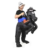 RHYTHMARTS Inflatable Horse Costume Adult Halloveen Costumes Funny Suits Riding Shoulder Costume(Horse Black)