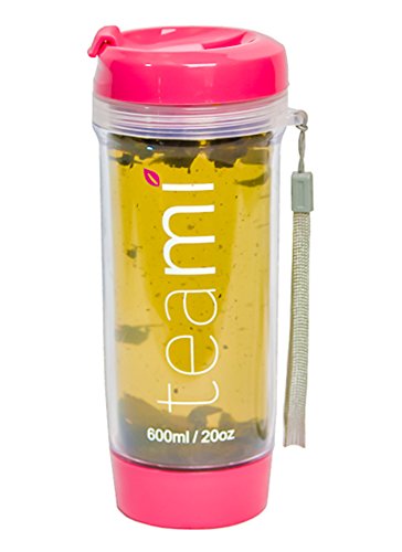 FRUIT INFUSER Water Bottle Tumbler with a Lid | 100% BPA FREE | Our Best Infusion Bottles for Infused Fruit, Smoothies, Tea, and Coffee | Double Walled Mug, Hot & Cold (20 Ounces, Pink)