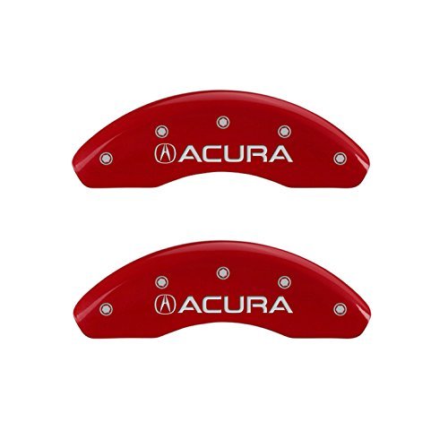 MGP Caliper Covers 39003SACURD Red Powder Coat Finish"Acura/Acura" Engraved Caliper Cover with Silver Characters, Set of 4 (Certified Refurbished)