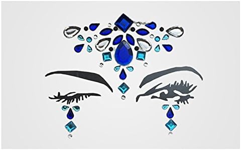 Rhinestone Mermaid Face Jewels Tattoo Sticker, Music Festival Face Diamond Stickers, Crystals Eyes Face Body Temporary Tattoos (G)