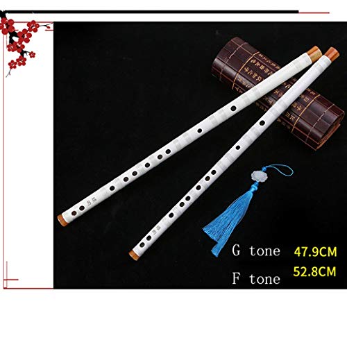 Zyj Beginner Flute Jade Flute Ancient White Jade Bamboo Flute Adult Children G F Tune Musical Instrument