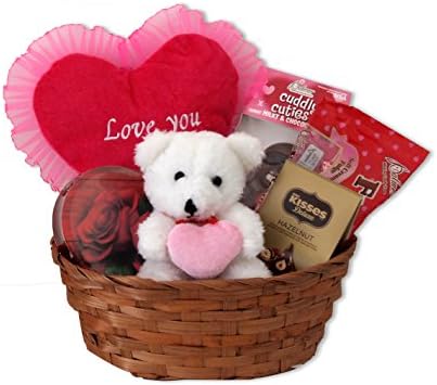 Valentines Day Gift Basket Chocolate Heart Flower Candy Plush Bear Doll