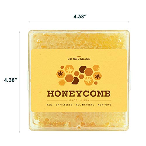 SB Organics Honeycomb - 1LB California Sage Raw Unfiltered Kosher Honey Comb in Gift-Ready Clear Box
