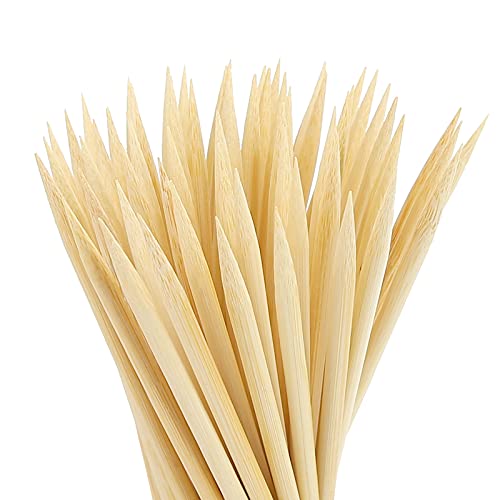 HANSGO Wooden Candy Apple Skewer Sticks, 5mm 6.25inch Birch Bamboo BBQ Caramel Apple Sticks Cotton Candy Stick Rock Candy Stick Skewer Semi Pointed Lollipop Sticks Barbecue Corn Dog