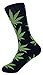 Spring Fever Unisex Marijuana Weed Leaf Printed Crew Socks A Black/Green One Pair