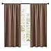 NICETOWN Kitchen Window Blackout Curtains - Window Treatment Thermal Insulated Rod Pocket Blackout Draperies/Drapes for Bedroom/Kitchen (Tan=Cappuccino, Set of 2, 42 inches Wide by 45 inches Long)
