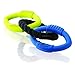 Nerf Dog 3-Ring Football Tug Dog Toy, Lightweight, Durable and Water Resistant, 9 Inches, For Medium/Large Breeds, Single Unit, Blue/Green