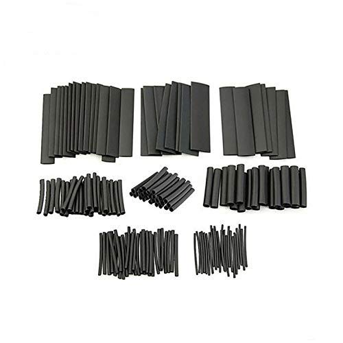 127 Pcs Heat Shrink Tubing kit, Electric Insulation Heat Shrink Wrap Cable Sleeve,Black in 12 Sizes