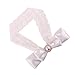 DZT1968® Baby Girl Wide Lace Turban Headband Head Wrap Hair Band With Pearl Bowknot (White)