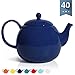 Sweese Porcelain Teapot, 40 Ounce Tea Pot - Large Enough for 5 Cups, Navy