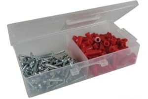 L.H. Dottie RD3 Anchor Kit, 8 by 1-Inch Length Screw, 22 Anchor, Red